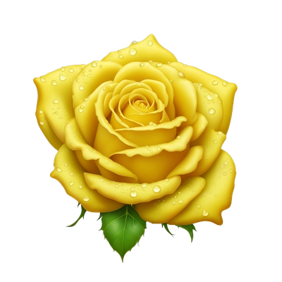 yellow rose with dew drops