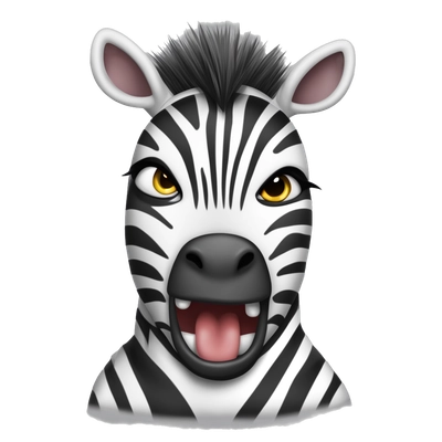 Zebra gets angry while chewing on a sweatshirt